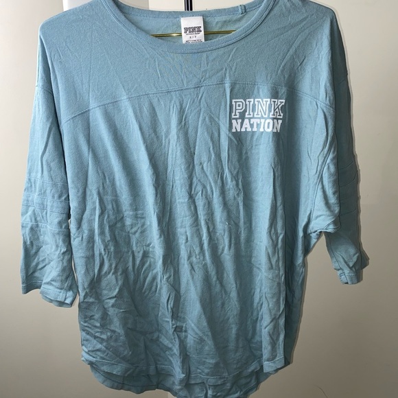PINK Victoria's Secret Light Blue Tee - Picture 1 of 3